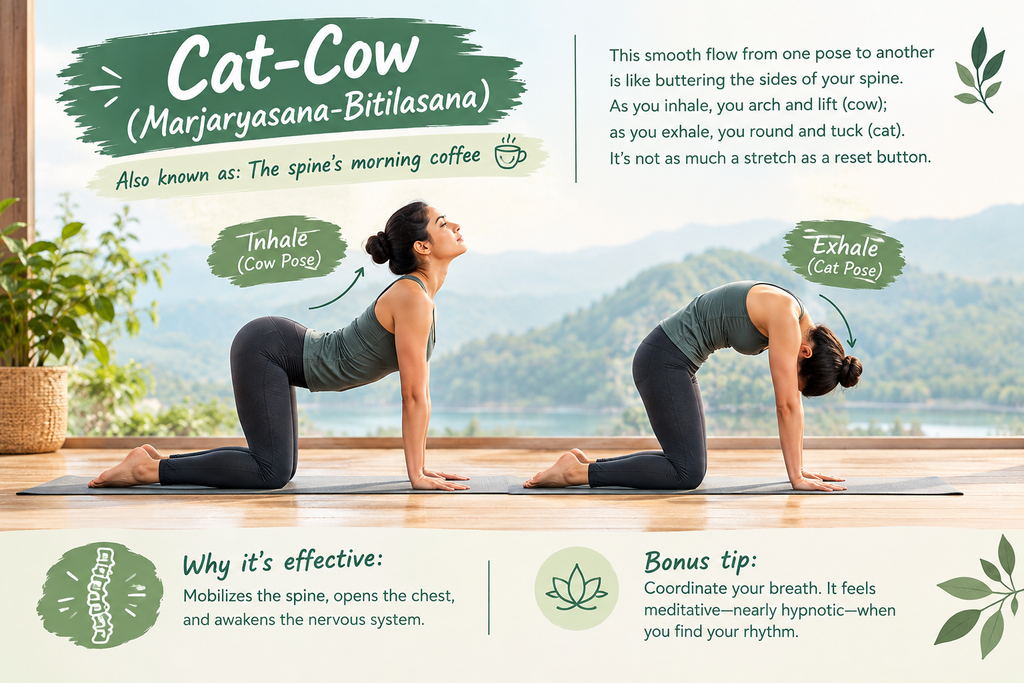 Cat-Cow Pose (Marjaryasana-Bitilasana) for flexibility